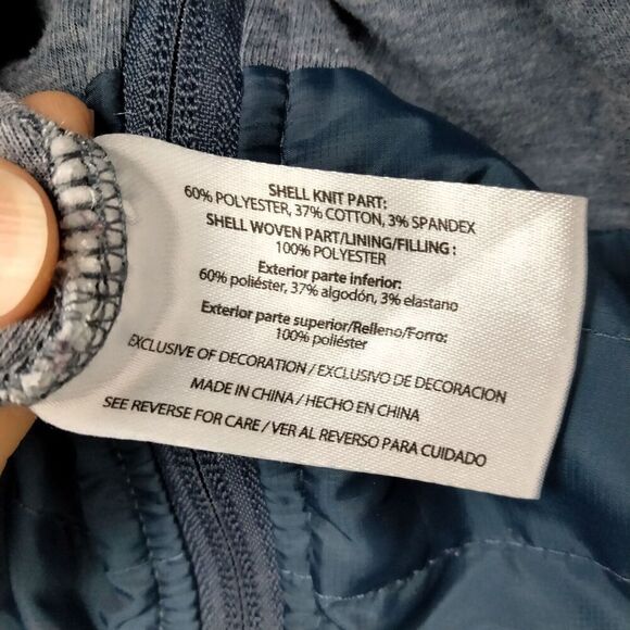 Eddie Bauer Mens Size XL Mixed Media Pullover Sweatshirt Blue Gray 1/4 Zip - Picture 10 of 11